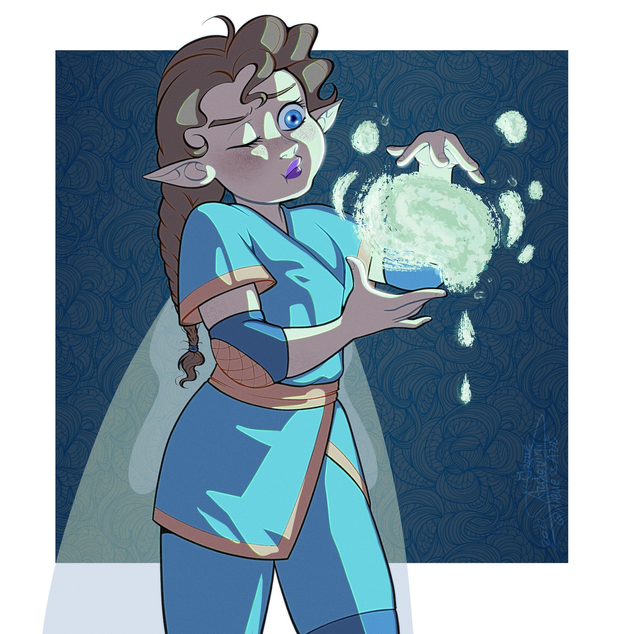 Prilla and her first water bubble